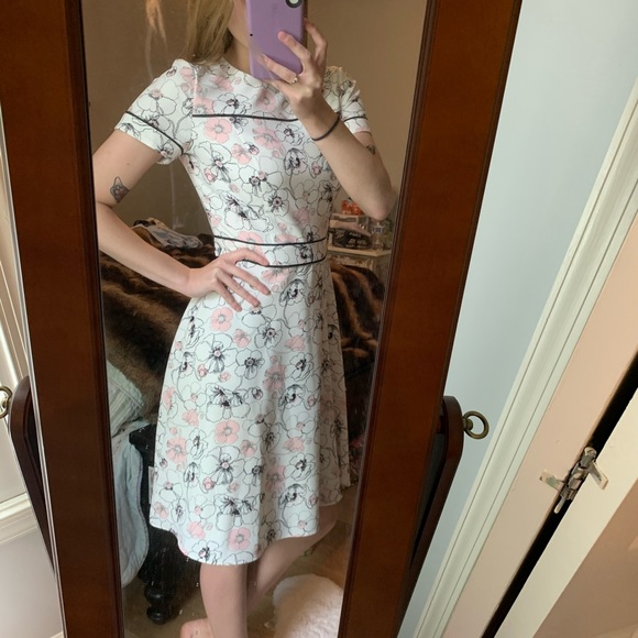 Brooks Brothers White and Pink Floral Midi - Picture 2 of 8